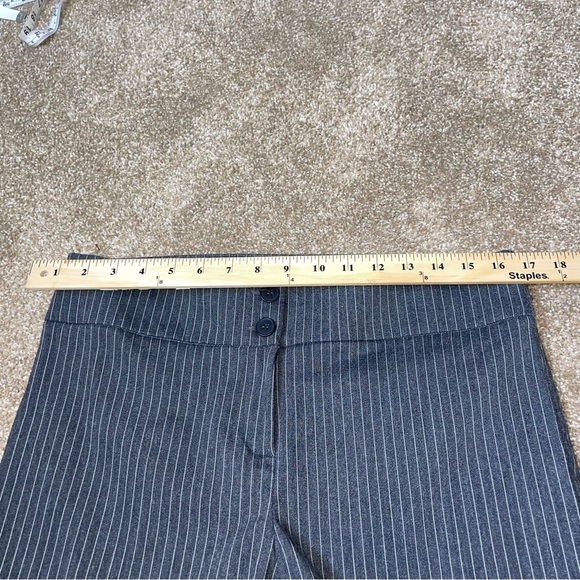 ASOS DESIGN pinstripe flare pants in gray low rise wide leg button zip up SZ 8 - Picture 10 of 12